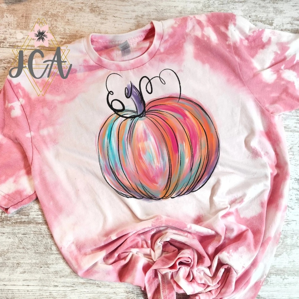 Women's Bleached Fall Shirt, Pumpkin Shirt, Women's Fall T-shirt, Bleached tee